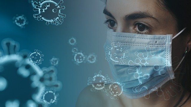 Coronavírus - Imagem de uma mulher usando máscara
