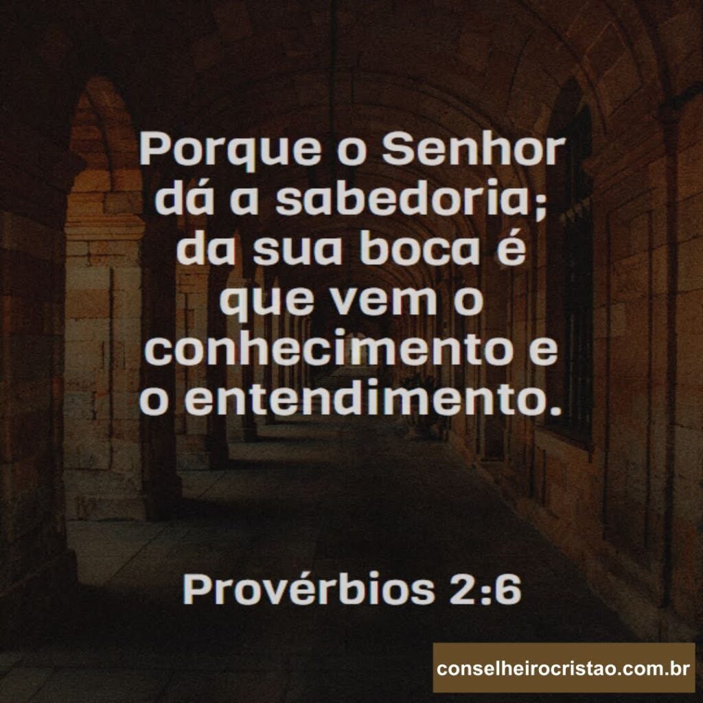 Conselhos Para Obter Sabedoria em Provérbios 2 Imagem de um versículo da Bíblia em Provérbios. conselheirocristao.com.br