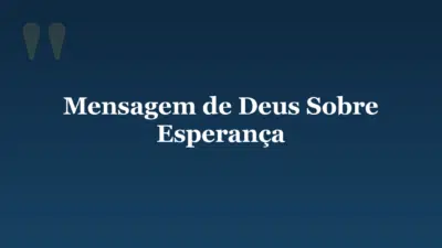 Mensagem de Deus Sobre Esperança