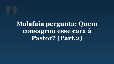 Malafaia pergunta: Quem consagrou esse cara á Pastor? (Part.2)